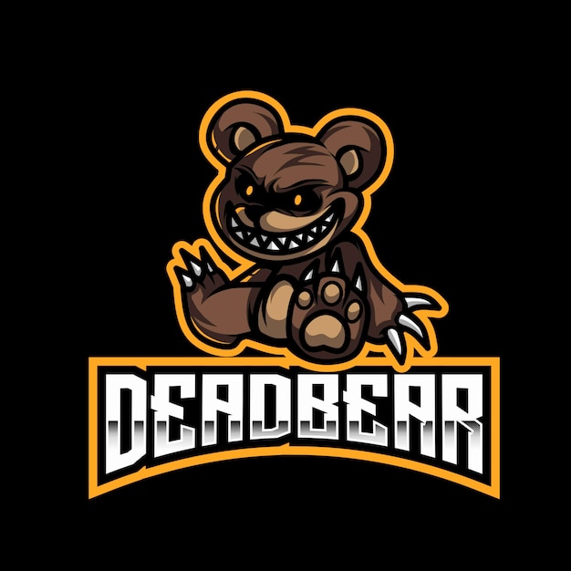 Plantilla de logotipo de dead bear esport