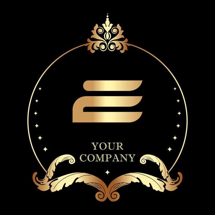 Vector plantilla de logotipo de decoración de borde de marco de lujo de estilo de monograma ec de letra e