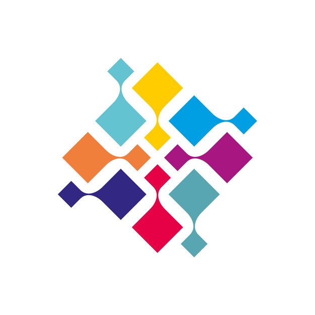 plantilla de logotipo decorativo de forma de diamante de colores