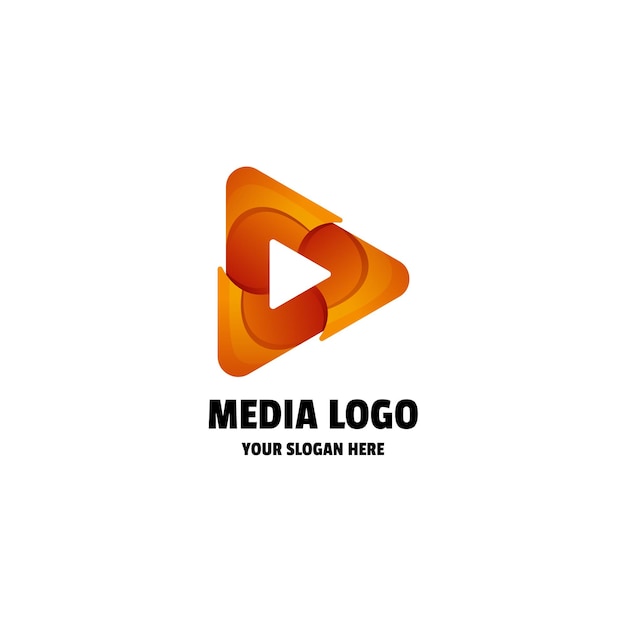 Plantilla de logotipo degradado de abstract media play