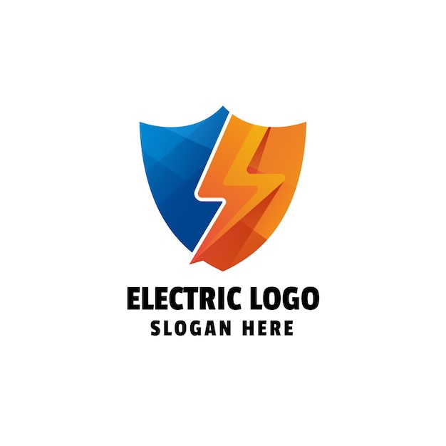 Plantilla de logotipo degradado colorido eléctrico