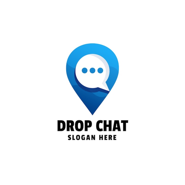 Plantilla de logotipo degradado de drop chat