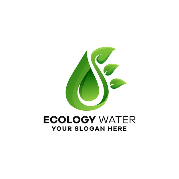 Plantilla de logotipo degradado de ecología