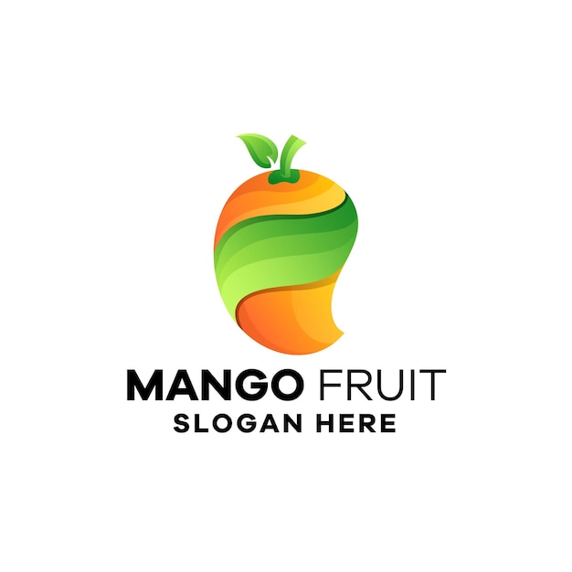 Plantilla de logotipo degradado de fruta de mango