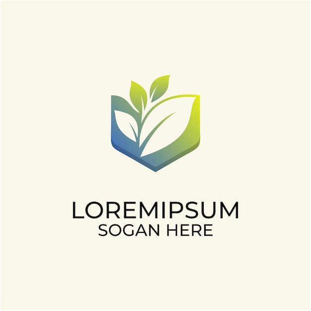 Plantilla de logotipo degradado de jardín orgánico
