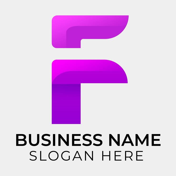 Vector plantilla de logotipo degradado de letra f