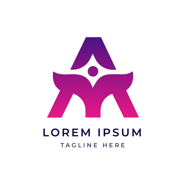 Vector plantilla de logotipo degradado letra a