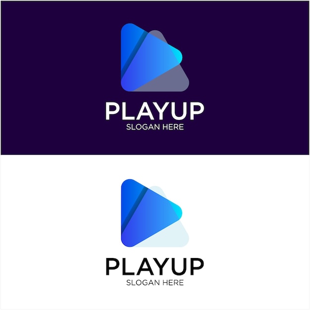 Vector plantilla de logotipo degradado de media play