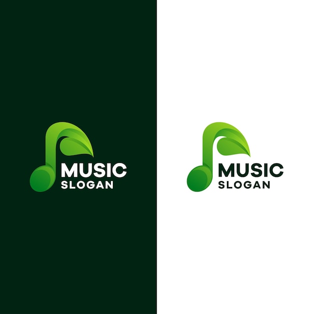 Plantilla de logotipo degradado de música ecológica