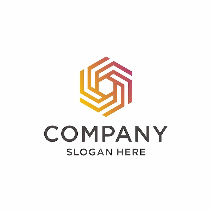 Vector plantilla de logotipo degradado con polígono abstracto