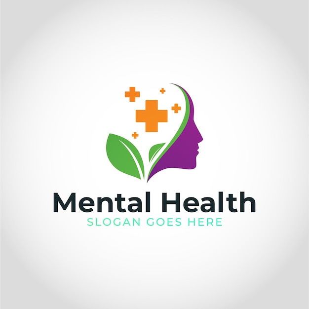 Vector plantilla de logotipo degradado de salud mental