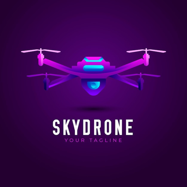 Vector plantilla de logotipo degradado de skydrone