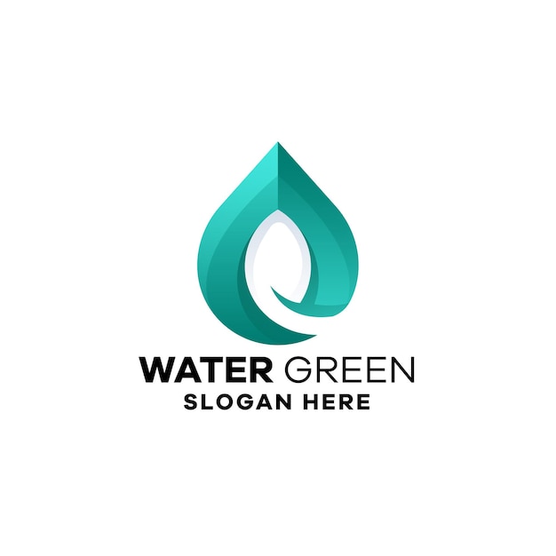 Plantilla de logotipo degradado verde agua