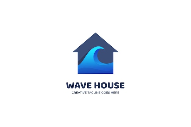 Plantilla de logotipo degradado Wave House Ocean Resort