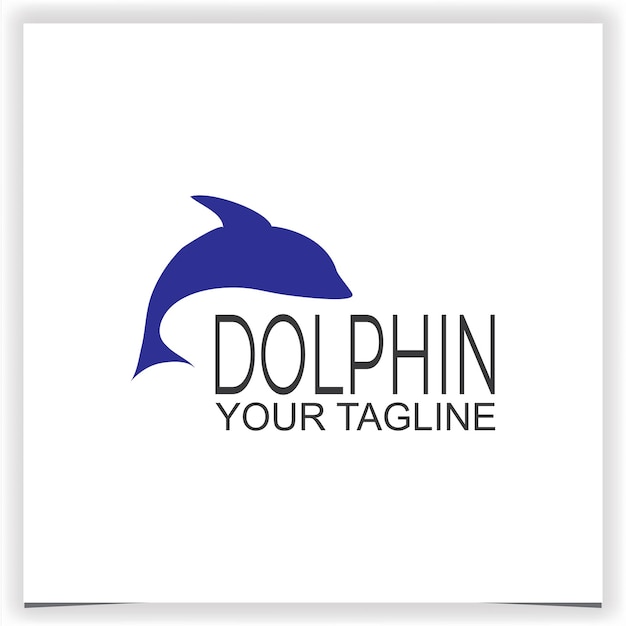 plantilla de logotipo de delfín azul simple vectorial