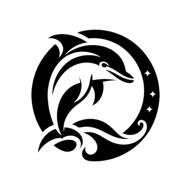 plantilla del logotipo del delfín icono de identidad de marca aislado gráfico vectorial abstracto 1
