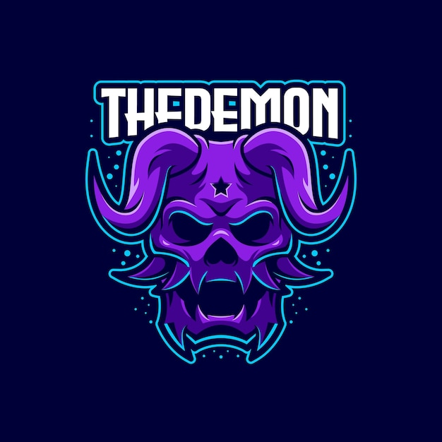 La plantilla de logotipo demon e-sports