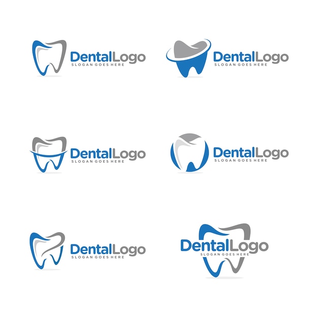 Plantilla de logotipo dental conjunto