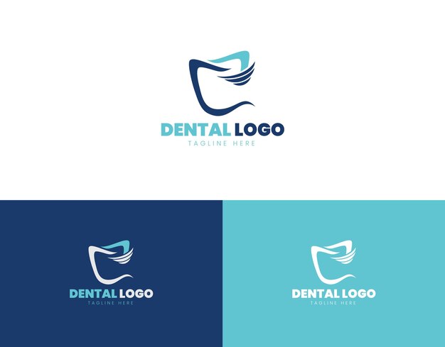 Plantilla de logotipo dental de diseño plano moderno