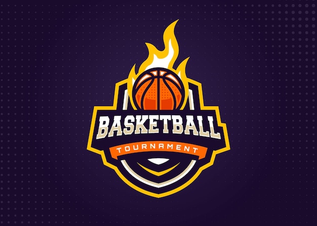 Plantilla de logotipo de deportes de baloncesto para equipos deportivos y torneos