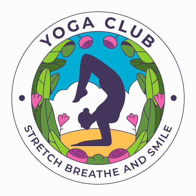 Vector plantilla del logotipo del día internacional del yoga