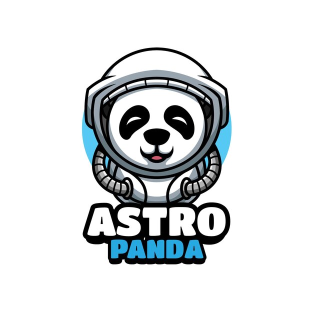 Plantilla de logotipo de dibujos animados de mascota de Astro Panda