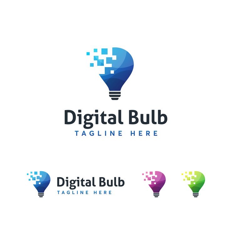 Vector plantilla de logotipo digital bulub