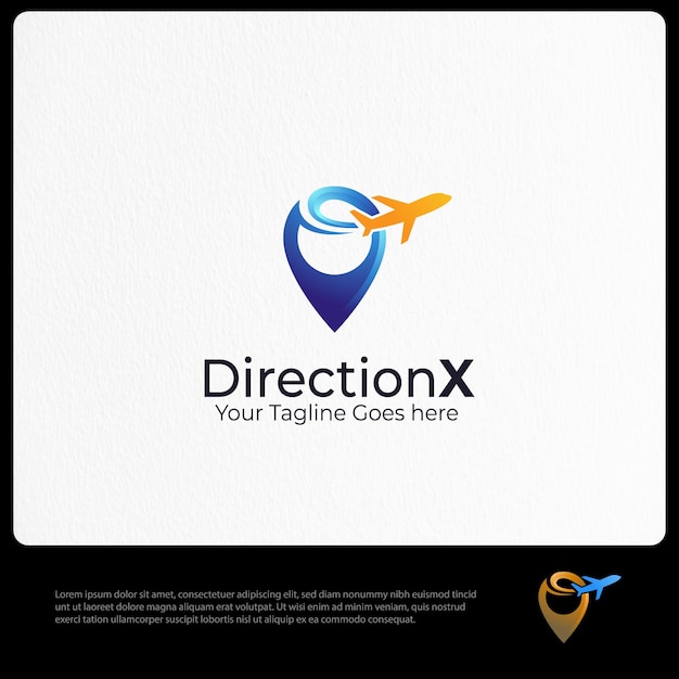 Vector plantilla de logotipo de la dirección x