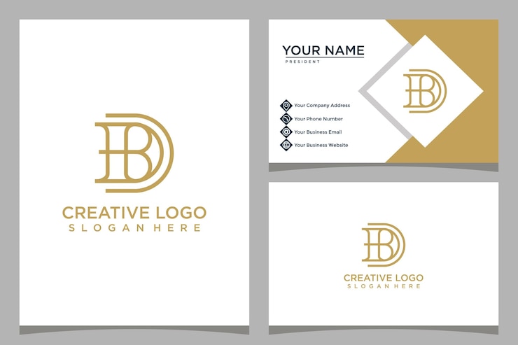 Vector plantilla de logotipo de diseño de carta db y diseño de tarjeta de visita