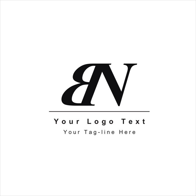 Plantilla de logotipo de diseño de carta impresionante bn o nb
