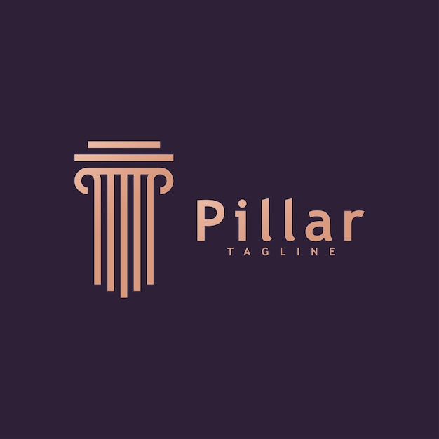 Plantilla de logotipo de diseño de concepto de pilar de ley creativa