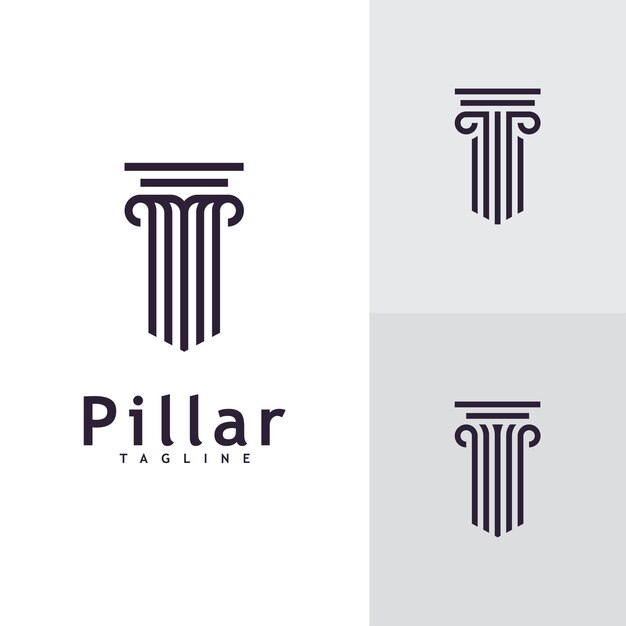 Plantilla de logotipo de diseño de concepto de pilar de ley creativa