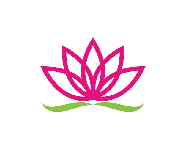 Plantilla de logotipo de diseño de flores de loto vectorial de belleza
