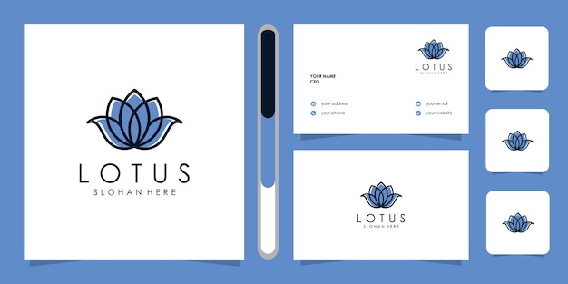 Plantilla de logotipo de diseño de flores de loto