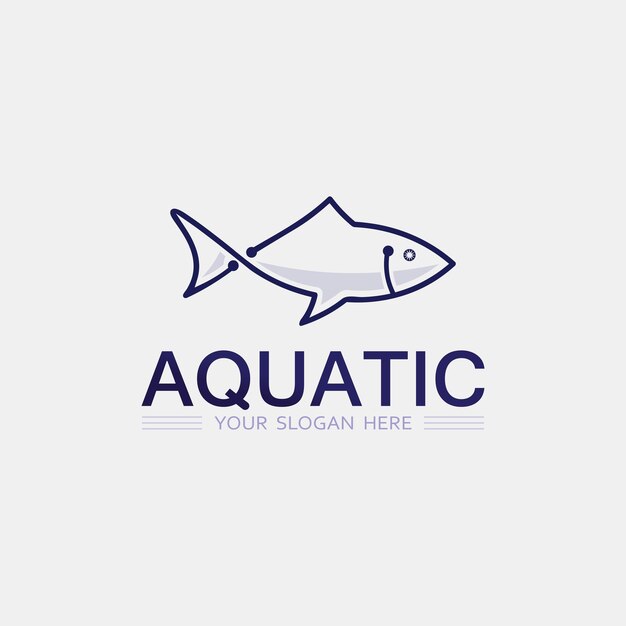 Plantilla de logotipo de diseño de icono abstracto de pescadoSímbolo vectorial creativo de club de pesca o tienda en línea