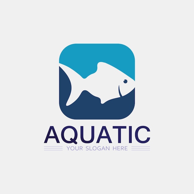 Plantilla de logotipo de diseño de icono abstracto de pescadoSímbolo vectorial creativo de club de pesca o tienda en línea