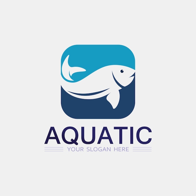 Plantilla de logotipo de diseño de icono abstracto de pescadoSímbolo vectorial creativo de club de pesca o tienda en línea