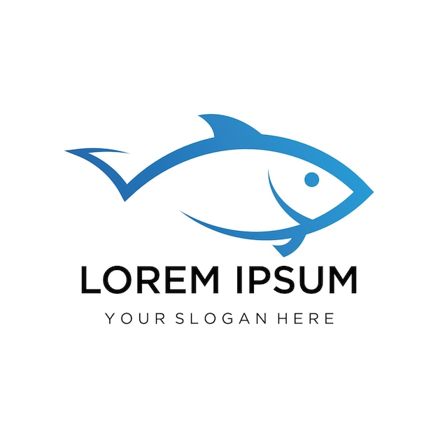 Plantilla de logotipo de diseño de icono abstracto de pescadoSímbolo vectorial creativo de club de pesca o tienda en línea