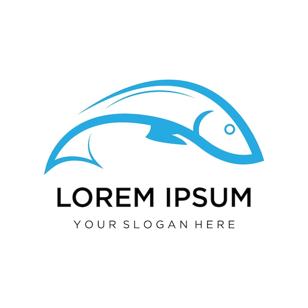 Plantilla de logotipo de diseño de icono abstracto de pescadoSímbolo vectorial creativo de club de pesca o tienda en línea