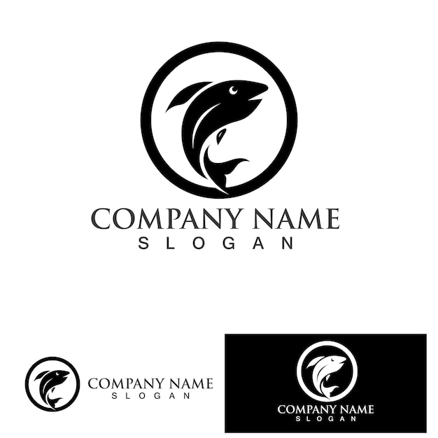Plantilla de logotipo de diseño de icono abstracto de pescadoSímbolo vectorial creativo de club de pesca o tienda en línea