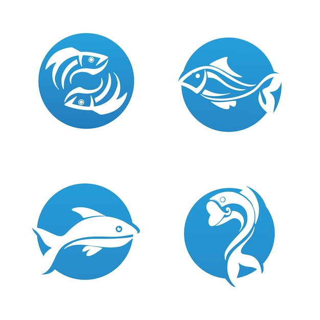 Plantilla de logotipo de diseño de icono abstracto de pescadoSímbolo vectorial creativo de club de pesca o tienda en línea