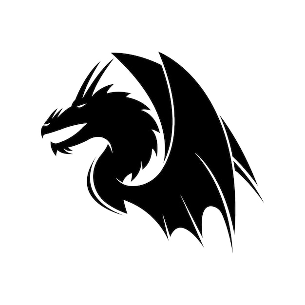 Plantilla de logotipo de diseño de ilustración de icono de vector de dragón