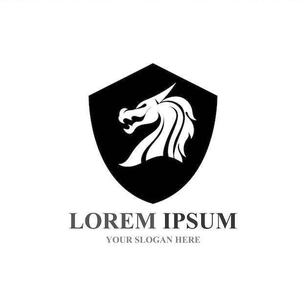 Plantilla de logotipo de diseño de ilustración de icono de vector de dragón