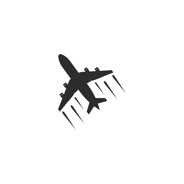 Plantilla de logotipo de diseño de ilustración de vector de icono de avión