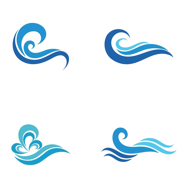 Plantilla de logotipo de diseño de ilustración de vector de playa de onda de agua