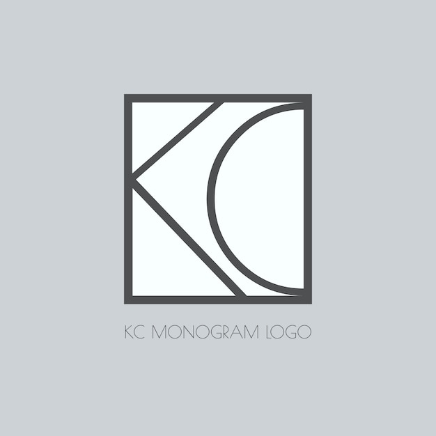 Vector plantilla de logotipo de diseño plano ck o kc