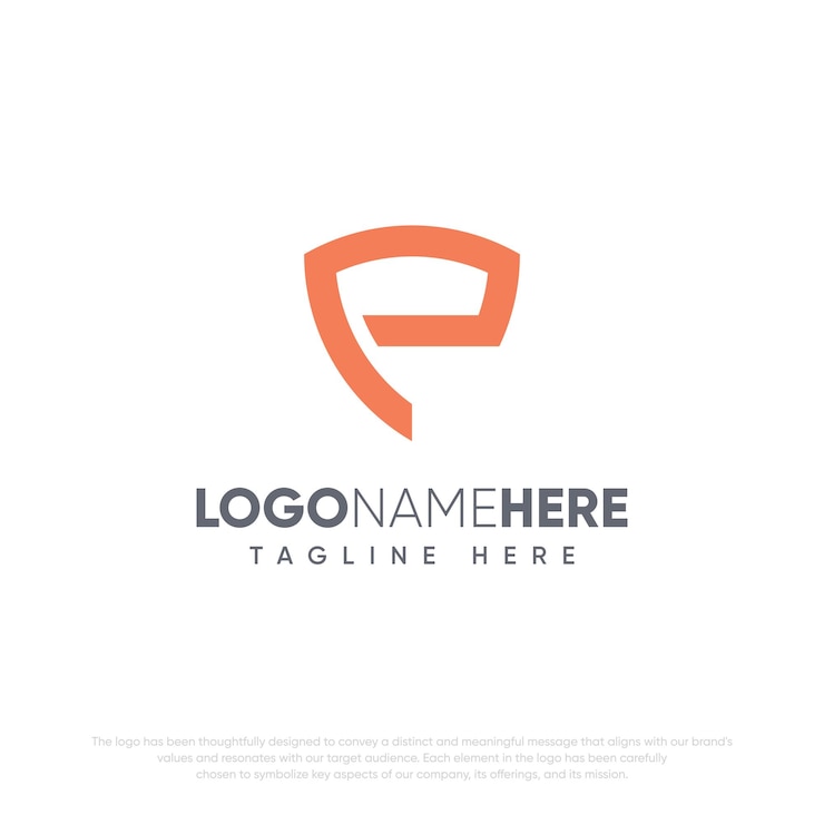Vector plantilla de logotipo de diseño plano de la letra p