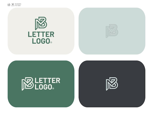 plantilla de logotipo de diseño plano de MB