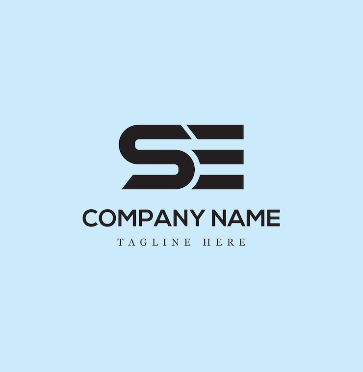 Vector plantilla de logotipo de diseño plano se o es con diseño vectorial