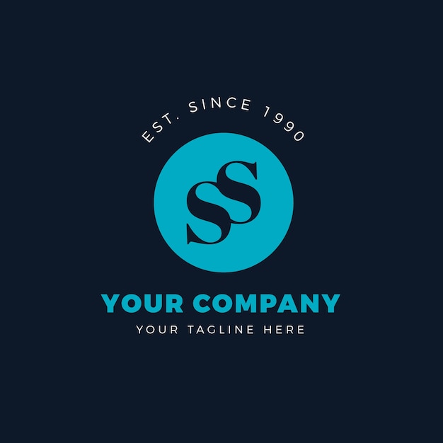 plantilla de logotipo de diseño plano ss